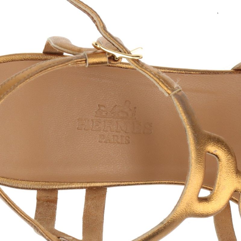 Hermes Leather Belt Sandals 36 — view 9