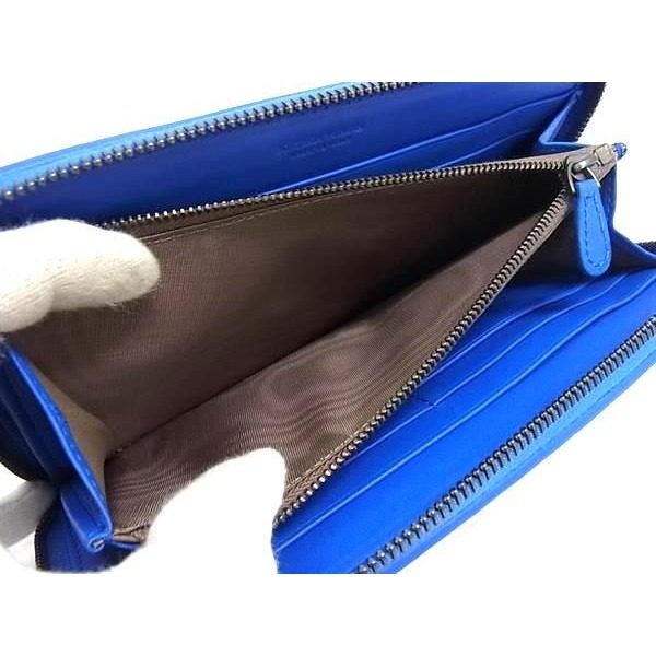 Bottega Veneta Intrecciato Leather Zip Around Wallet Blue — view 4