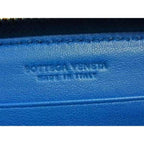 Bottega Veneta Intrecciato Leather Zip Around Wallet Blue — view 5