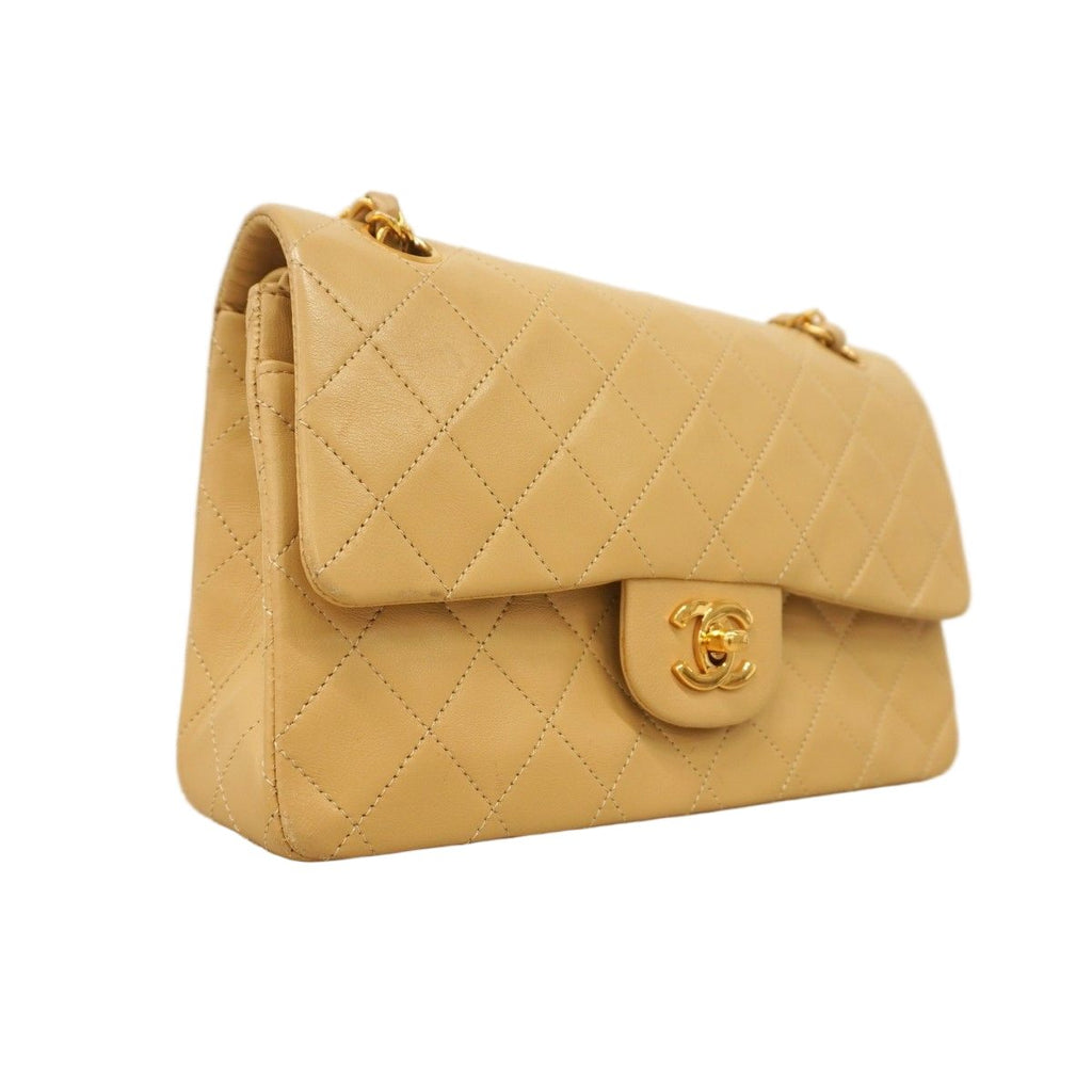 Chanel Shoulder Bag Quilted Lambskin Beige Gold — view 2
