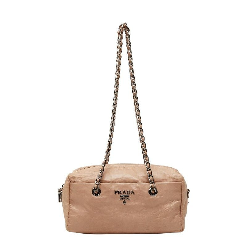 Prada Logo Pink Leather