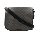 Louis Vuitton Daniel MM Damier Graphite Leather Black Shoulder Bag Silver