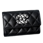 Chanel 19 Card Case Caviar Leather Black