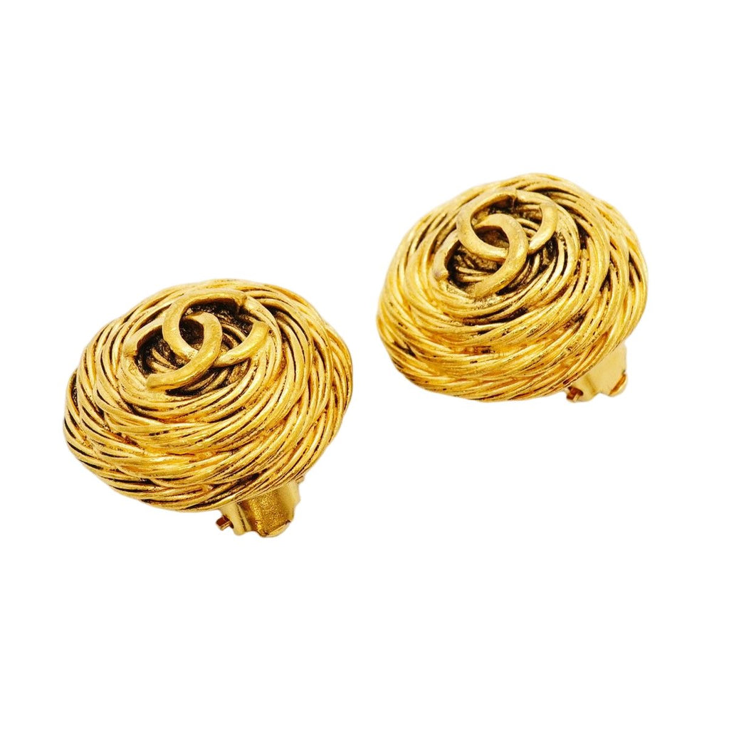 Chanel Earrings Vintage CC Logo Round — view 2