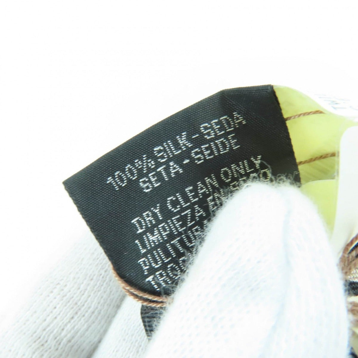 Hermes Twilly Serafette Silk Khaki Fonce White Black Scarf — view 6