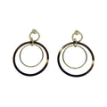 Hermes Amulet Duo Earrings Buffalo Horn Brown Gold Hardware Accessories