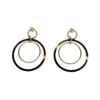 Hermes Amulet Duo Earrings Buffalo Horn Brown Gold Hardware Accessories