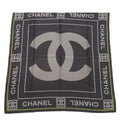 Chanel Scarf Black Silk CC Logo