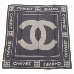 Chanel Scarf Black Silk CC Logo — view 2