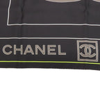 Chanel Scarf Black Silk CC Logo — view 3