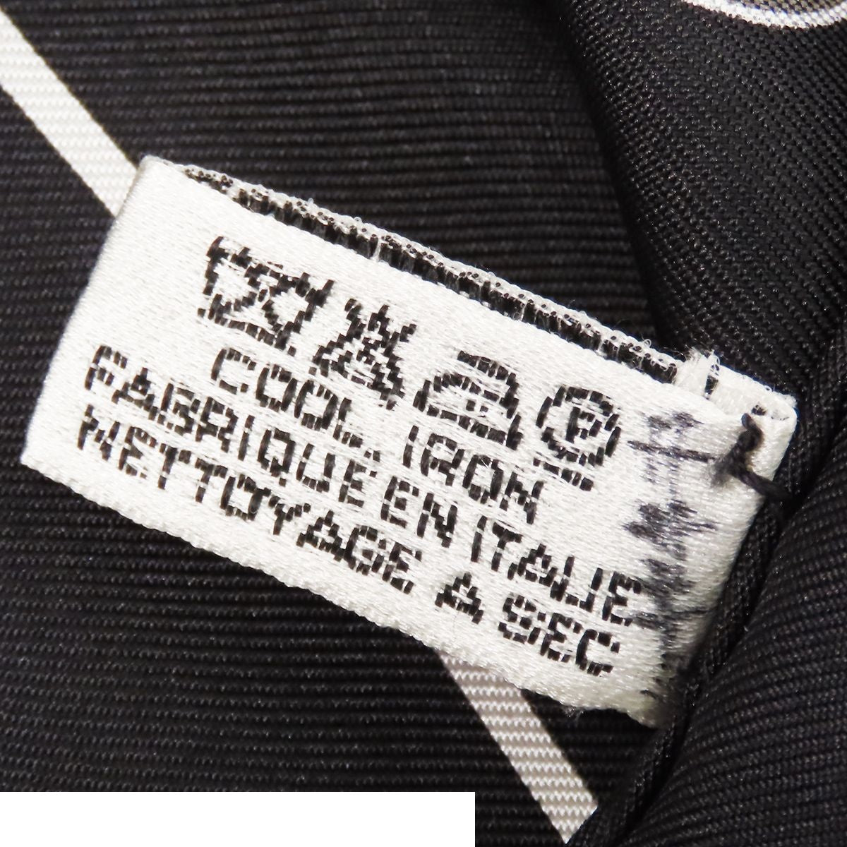 Chanel Scarf Black Silk CC Logo — view 7