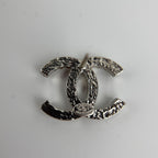 Chanel CC Logo Earrings Silver Vintage — view 5