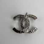 Chanel CC Logo Earrings Silver Vintage — view 6