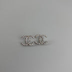 Chanel CC Logo Earrings Silver Vintage