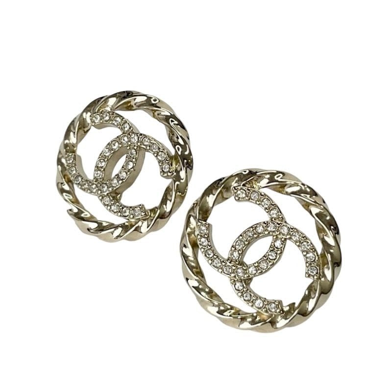 Chanel Gold Coco Mark Rhinestone Circle