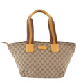 Gucci GG Canvas Sherry Line Leather Handbag Tote