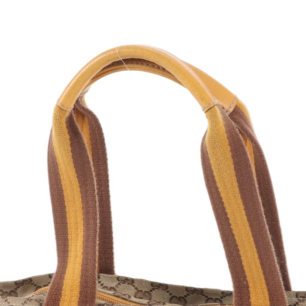 Gucci GG Canvas Sherry Line Leather Handbag Tote — view 2