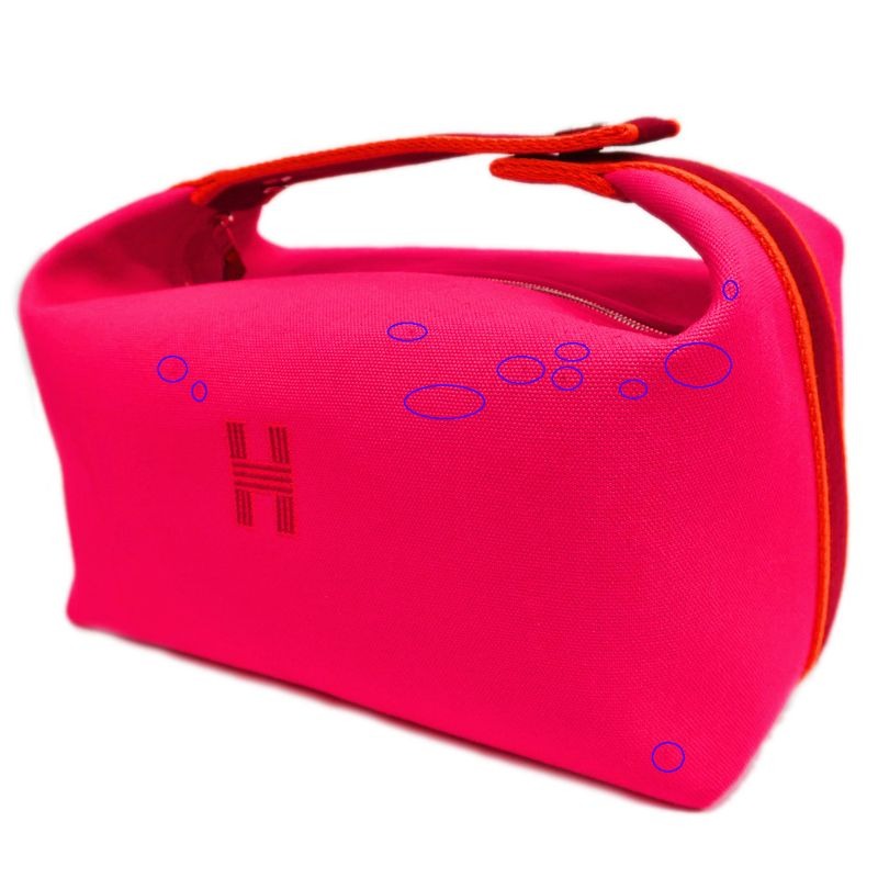 Hermes Brid A Black GM Handbag Pouch Hibiscus Pink — view 2