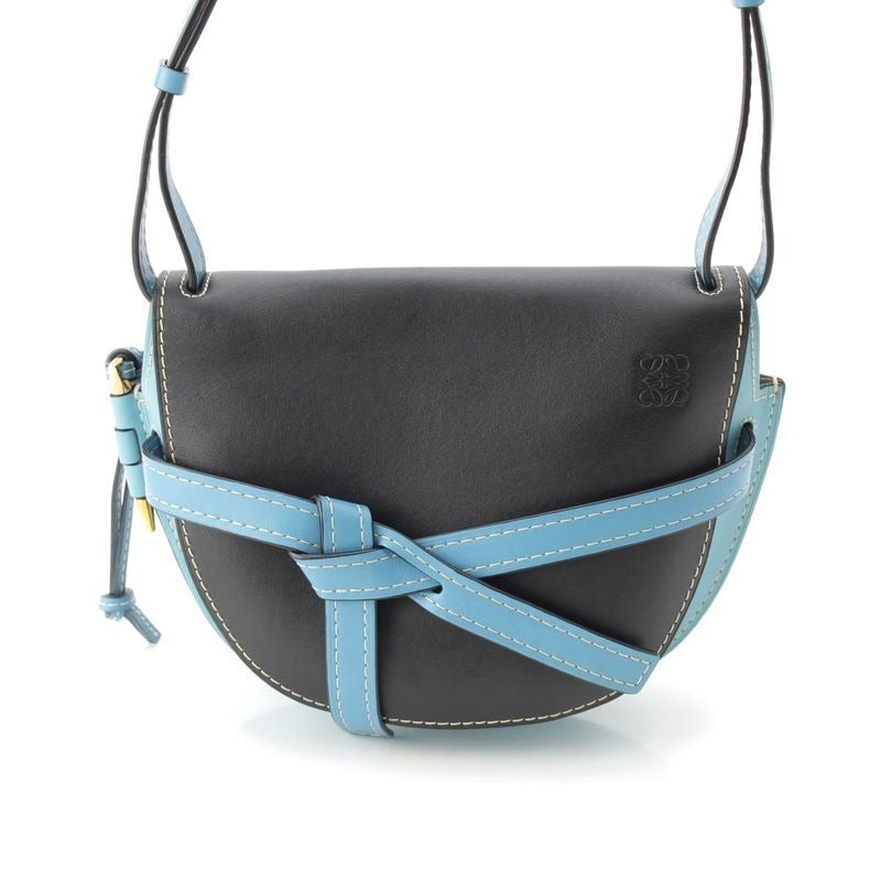 Loewe Leather Gate Dual Small Anagram Shoulder Bag 321.54 T20 Blue Black — view 2