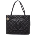 Chanel Quilted Caviar Leather Medallion Tote : Black