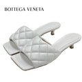 Bottega Veneta Sandals Shoes Lambskin White Mules Quilted