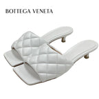 Bottega Veneta Sandals Shoes Lambskin White Mules Quilted