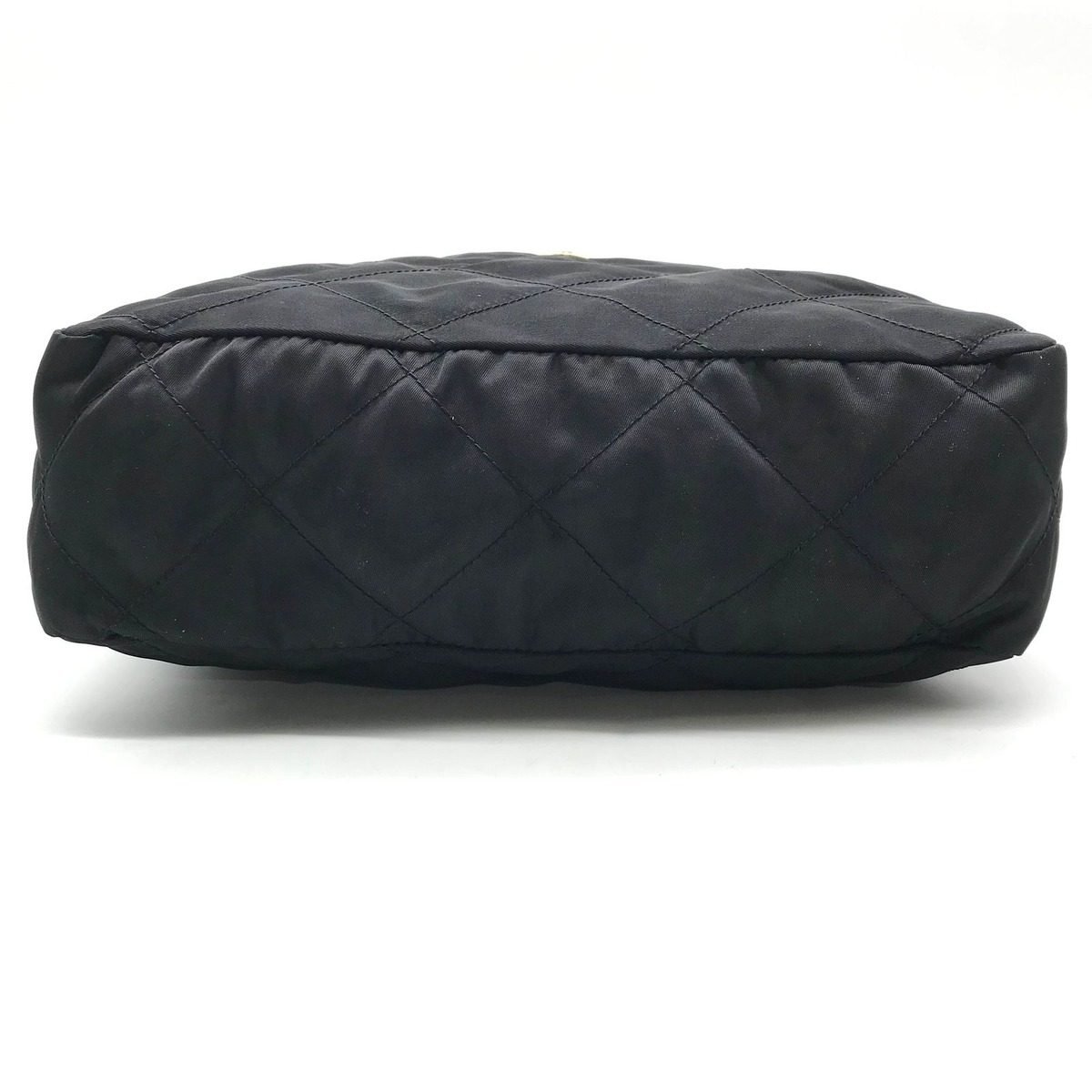 Prada Nylon Quilted Chain Shoulder Tote Black — view 3