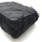 Prada Nylon Quilted Chain Shoulder Tote Black — view 4