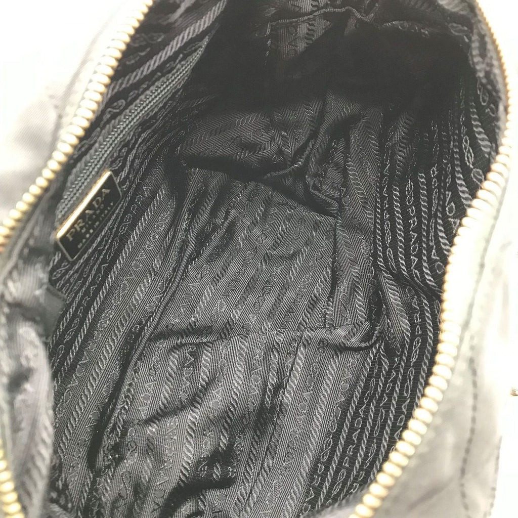 Prada Nylon Quilted Chain Shoulder Tote Black — view 7