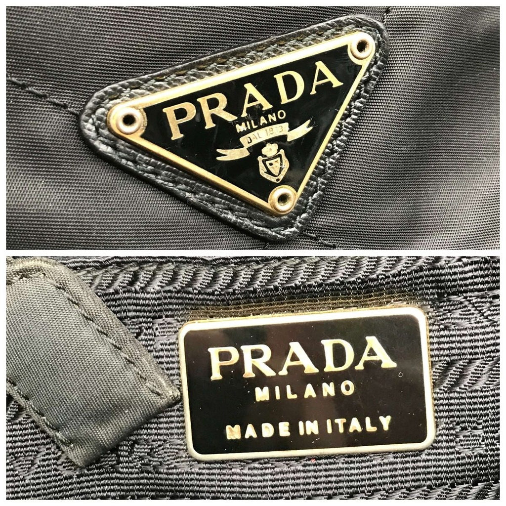 Prada Nylon Quilted Chain Shoulder Tote Black — view 9
