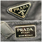 Prada Nylon Quilted Chain Shoulder Tote Black — view 9