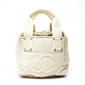 Chanel Handbag Ivory Mouton Suede CC Logo
