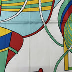 Hermes Scarf Carre 90 Green Blue White Thalass — view 7
