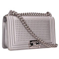 Chanel Boy 25 LED Light Metallic Calfskin Chain Shoulder Bag
