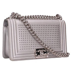 Chanel Boy 25 LED Light Metallic Calfskin Chain Shoulder Bag