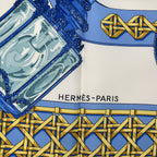 Hermes Scarf Silk Carre 90 Feux de Route Car Lantern White — view 7