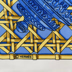 Hermes Scarf Silk Carre 90 Feux de Route Car Lantern White — view 8