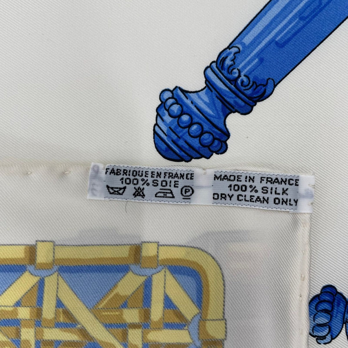 Hermes Scarf Silk Carre 90 Feux de Route Car Lantern White — view 9
