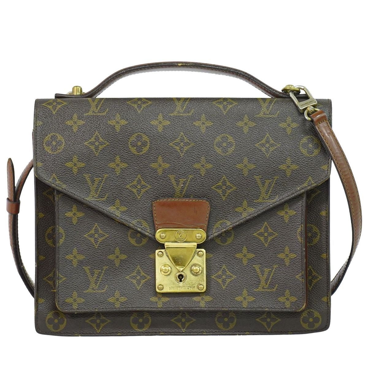 Louis Vuitton LV Monceau Monogram 2-Way Shoulder Bag Brown
