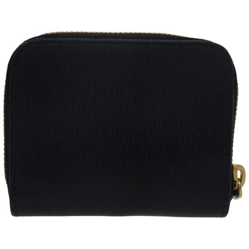 Prada Round Zipper 1 mm 268 Leather Gold Hardware Black Coin Case Wallet — view 2