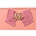 Gucci Wallet Long Round Zipper GG Marmont Ribbon Pink — view 9