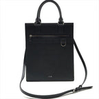 Dior Safari 2-Way Tote Shoulder Bag Leather Black