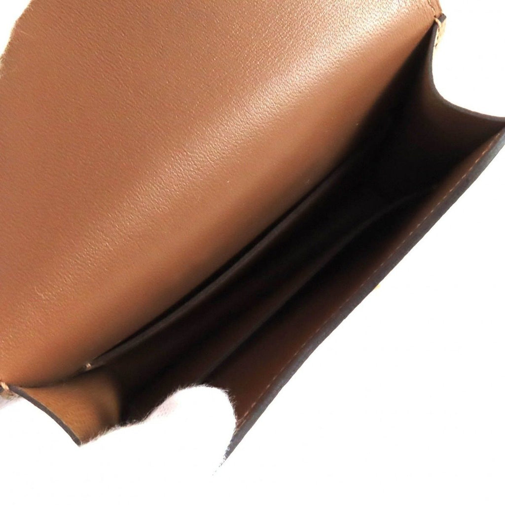 Hermes Constance Slim Brown Veau Epsom Gold Coin Case Wallet — view 6