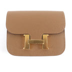 Hermes Constance Slim Brown Veau Epsom Gold Coin Case Wallet