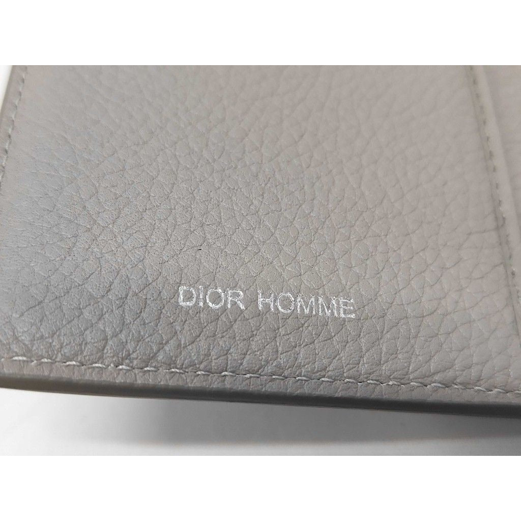 Dior Homme Wallet Gray Leather Bifold New — view 4