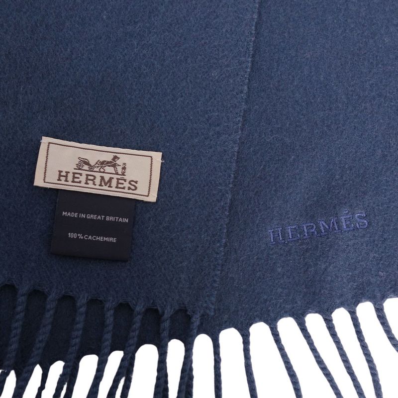 Hermes Scarf Shawl 100% Cashmere Fringe — view 5