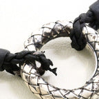 Bottega Veneta Intrecciato Circle Silver Leather Necklace 56 cm — view 8