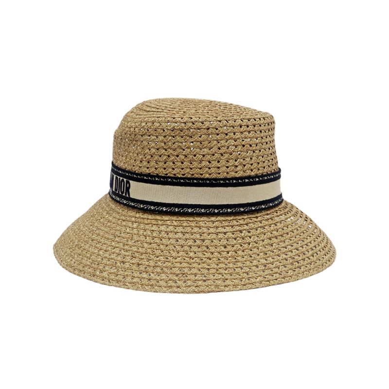 Dior D Bobby Wide Brim Hat 34 Dbp924 G153 Beige Black Size 57 — view 4