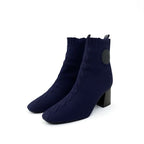 Hermes Volver Boots Short Shoes Fabric Leather Navy Black Sock