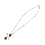 Hermes Col H Metal Leather Silver Gray Necklace Pendant 1333 — view 5